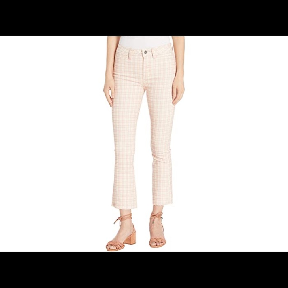 Paige Colette cropped flare In Micro Reef Plaid